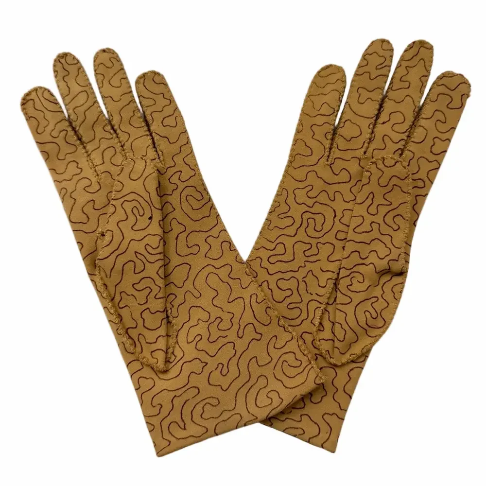 Marcel Wagner Originals Ochre Size Small 6 1/2 Gloves Fitted Abstract MCM 60’s